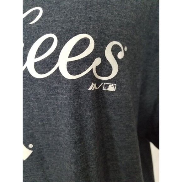 NEW YORK YANKEES Majestic T-shirt Size XL Heather Navy Short Sleeve Mens - Picture 7 of 8